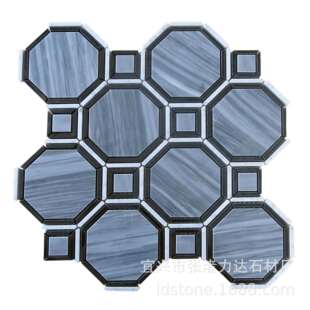 新款八角边形大理石马赛克 高品质厨房卫生间阳台吧台墙地砖
