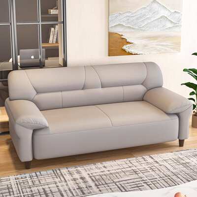 现代办公室沙发小户型家用客厅接待洽谈休息双三人直排组合皮沙发