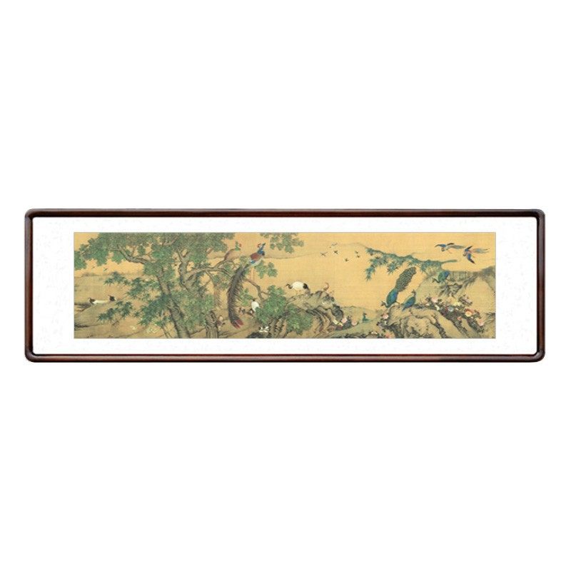 沈铨百鸟朝凤图国画客厅花鸟装饰画办公室横幅挂画卧室婚房吉祥画