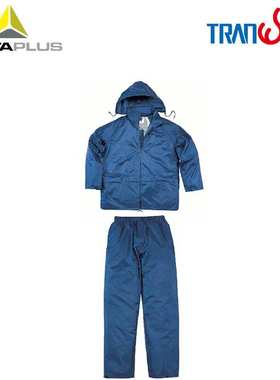 代尔塔 407003 经典分体雨衣 PVC涂层防喷溅带反光条涤纶分体雨衣