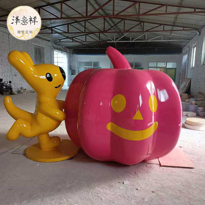 玻璃钢果蔬南瓜造型雕塑户外大型商场景观装饰摆件团团南瓜泡雕