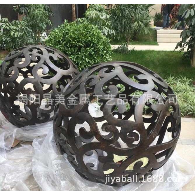 揭阳厂家多规格多图案镂空不锈钢球 公园室外观赏装饰圆球