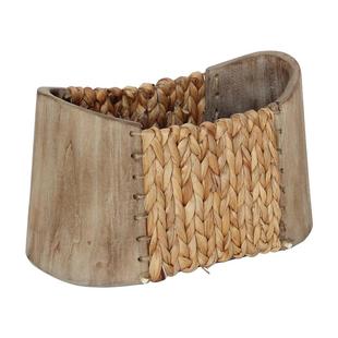 厂家销售手工制作蒲草和泡桐混搭编织储物器皿装饰工艺摆件