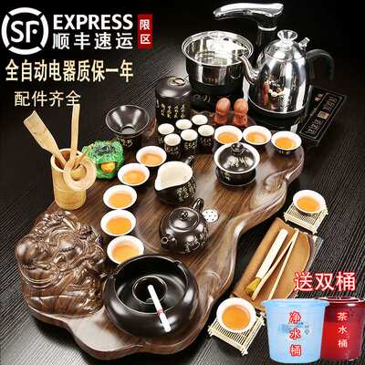 茶具套装家用客厅整套自动上水分体一体功夫泡茶台茶盘烧水壶简约