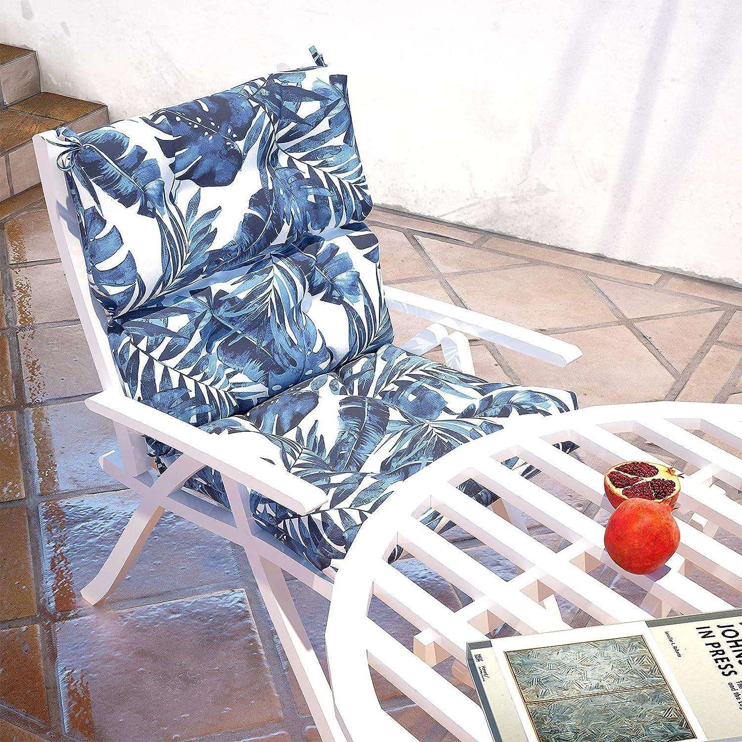 户外椅垫室外凳子阳台单人椅防泼水绑带高背坐垫outdoor cushions