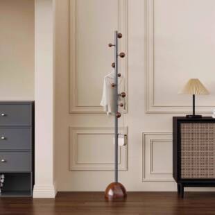 法式中古卧室落地挂衣架家用转角入户衣帽架衣架置物架黑色复古风