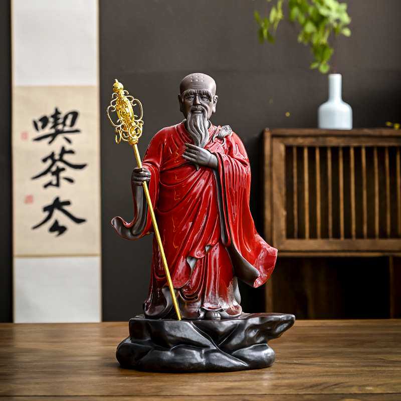 禅意中式陶瓷人物摆件装饰创意家居茶道茶室桌面茶具茶台茶桌摆设