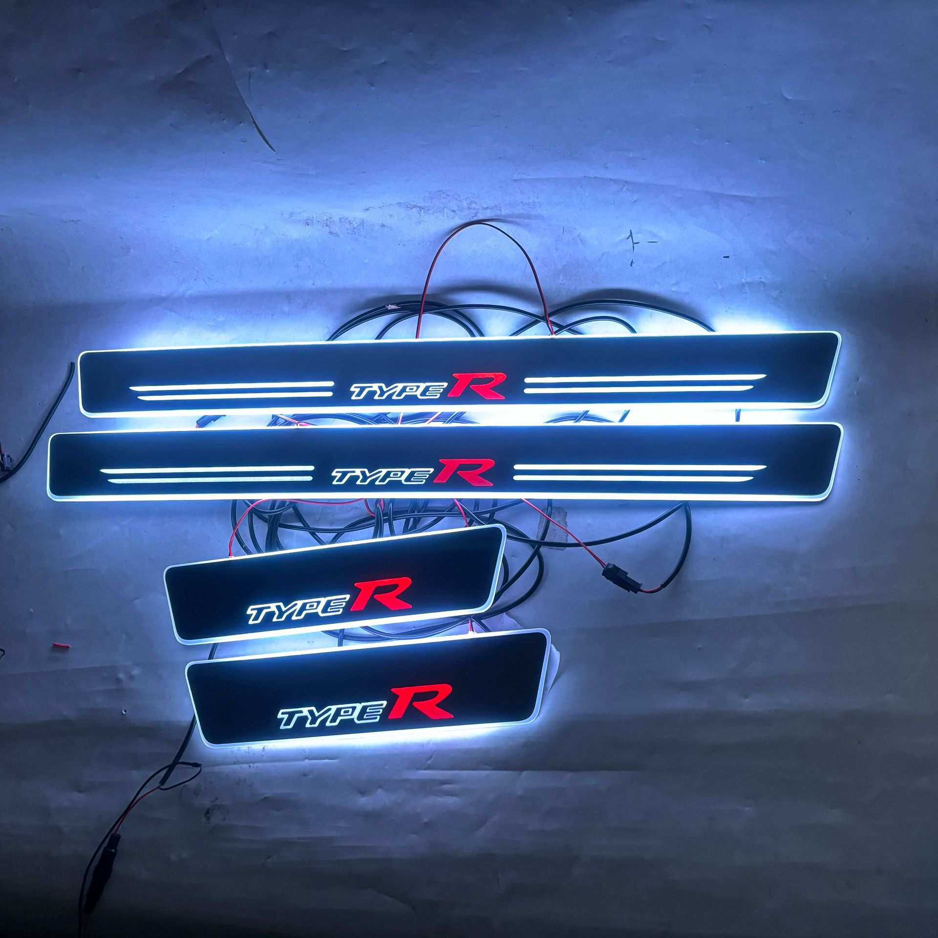 4片适用于思域 CIVIC流光幻彩门槛条 TYPE R带LED灯迎宾踏板改
