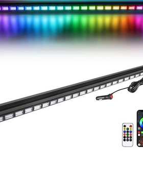 跨境汽车24PLED 单排爆闪杠灯改装APP遥控安全频闪灯幻彩警示灯车