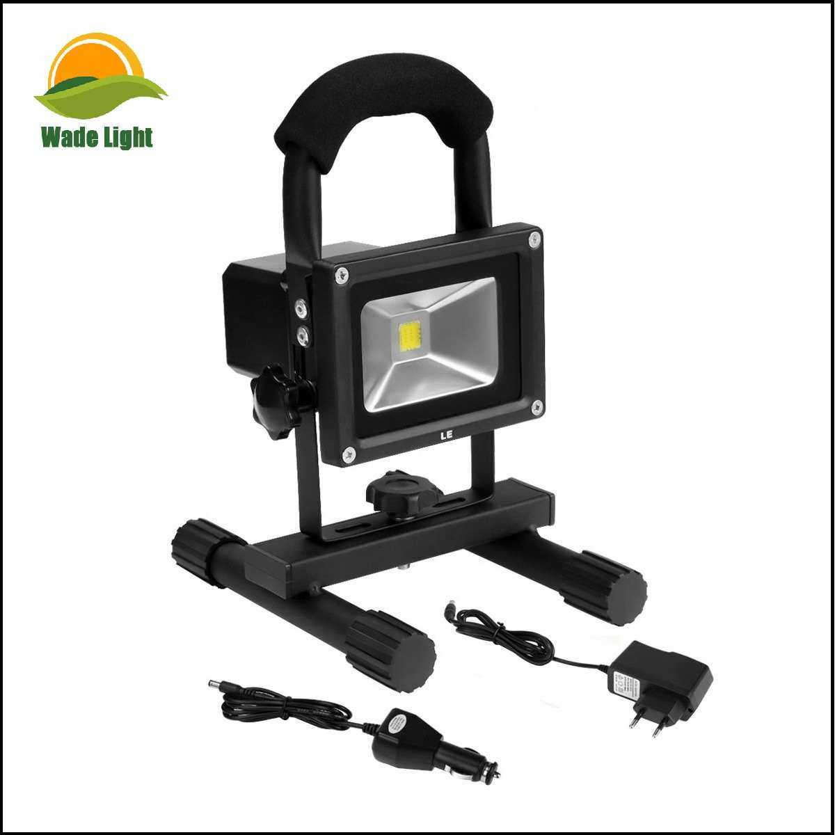 LED移动充电投光灯泛光灯 户外应急照明灯带支架充电器投光灯