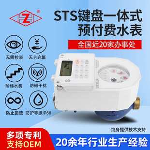 定制智能水表STS一体键盘式预付费水表IP68公寓式住宅小口径水表