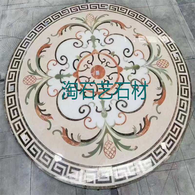 玄关地面大理石拼花地板砖背景墙酒店别墅装饰画餐桌桌面天然石材