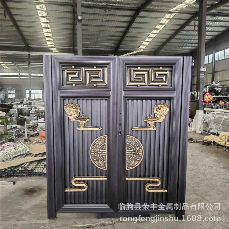 定制中式别墅大门农村自建房铝艺大门双开门新中式庭院铝合金大门