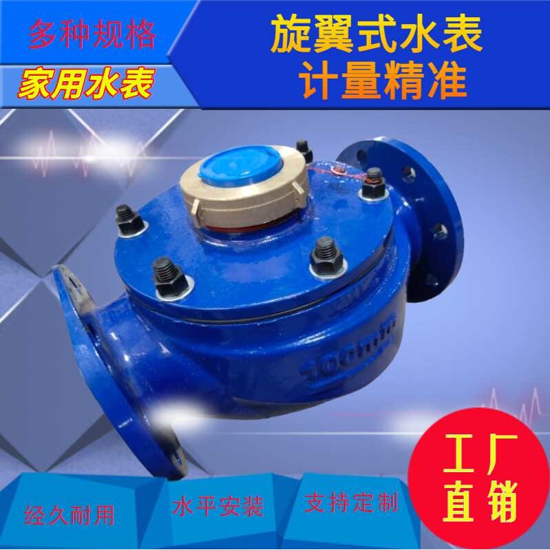 厂家直销铁壳大肚子旋翼式南瓜水表DN80 DN100 DN150 大口径法兰