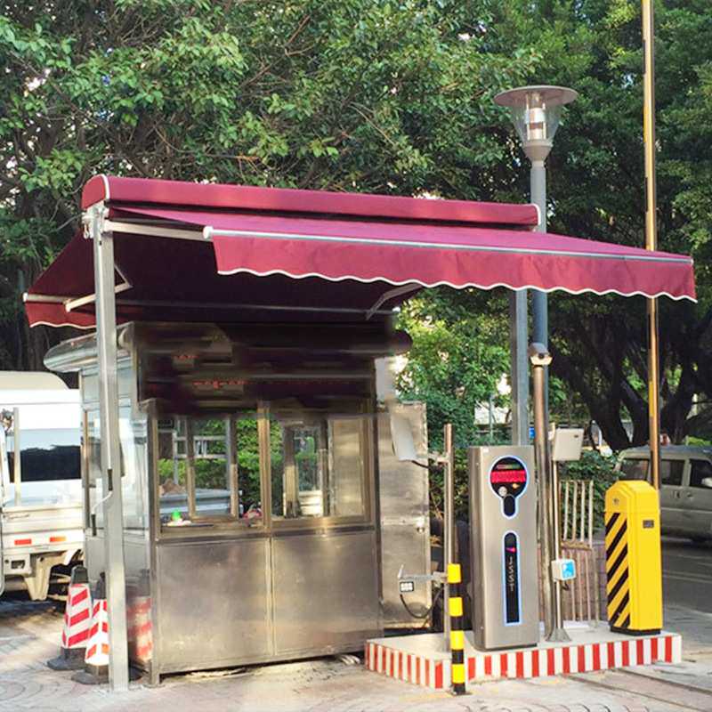 遥控伸缩雨棚铝合金电动折叠加厚岗亭商铺阳台露天户外遮阳伞防雨