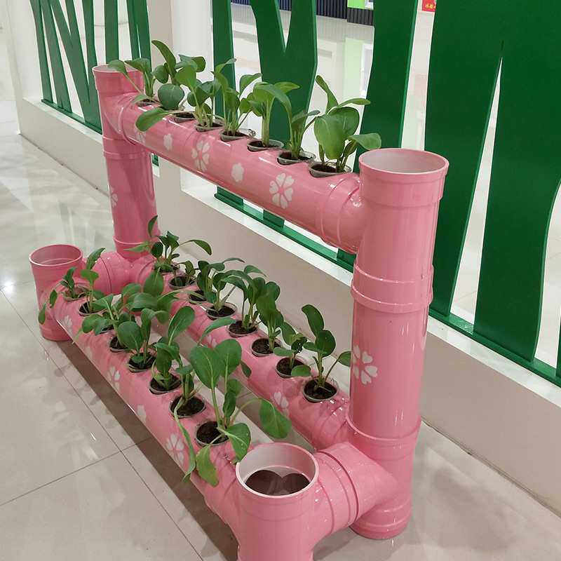 自然角花架设备土培种菜架幼儿园装饰花架管道种植花架花盆