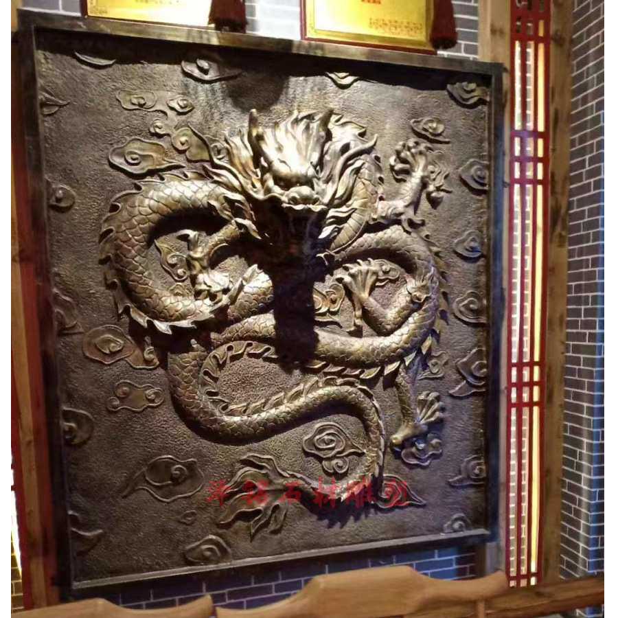 现货玻璃钢龙浮雕背景墙壁画火锅店双龙戏珠水中国龙头雕塑摆件