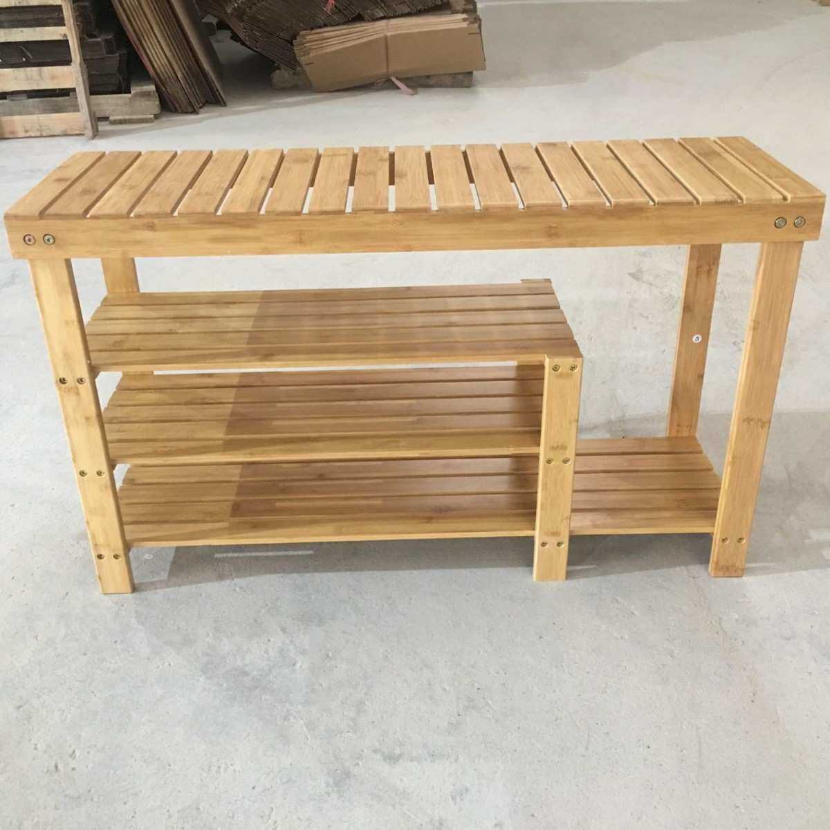 多层楠竹换鞋凳入户玄关家用可坐式一体凳子鞋架简易收纳组装鞋柜