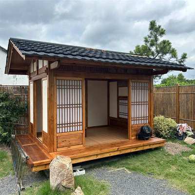 户外庭院禅意移动小木屋中式别墅民宿花园房子仿古茶室防腐木凉亭