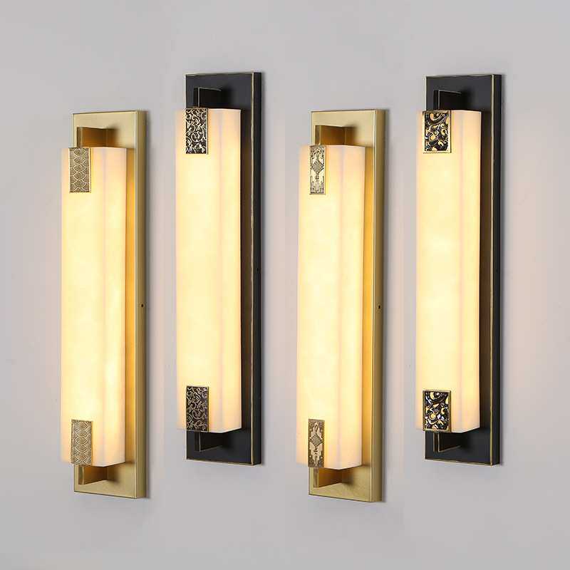 户外防水壁灯新中式客厅卧室仿云石灯室外阳台别墅入户不锈钢壁灯