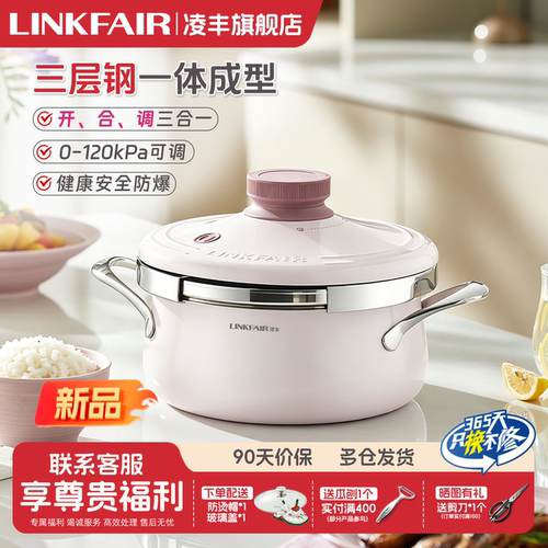 凌丰不锈钢高压锅家用4L新款小型
