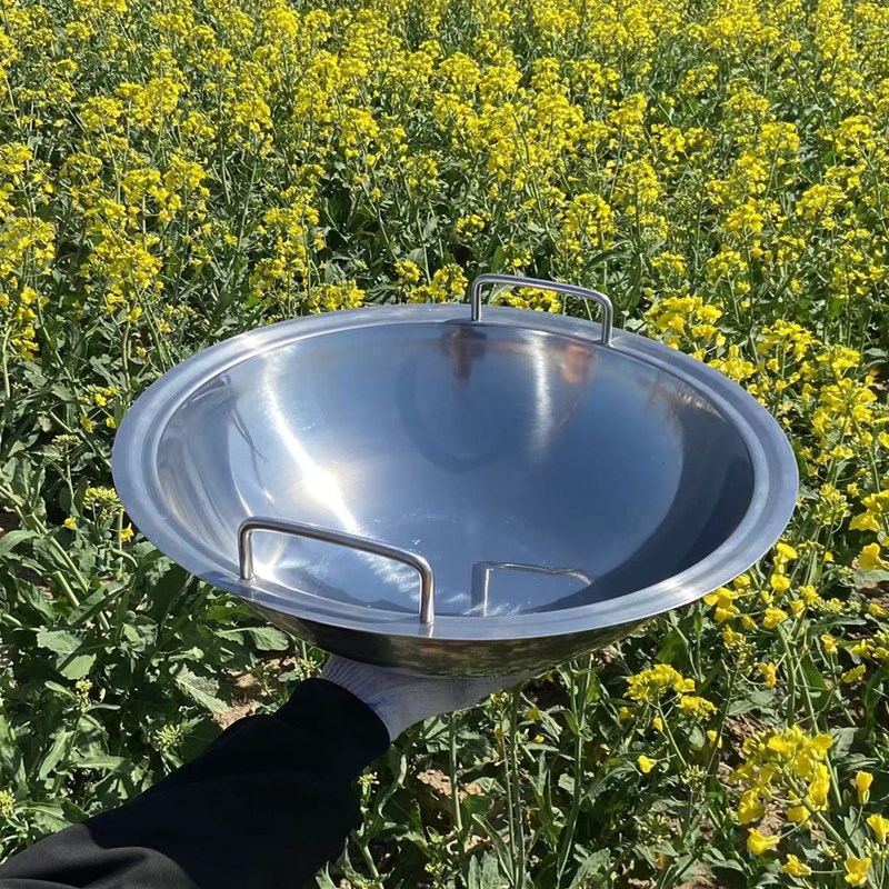 粗把手带电铁锅炖电陶炉用不锈钢生炉柴火地锅耳磁铁用土灶锅