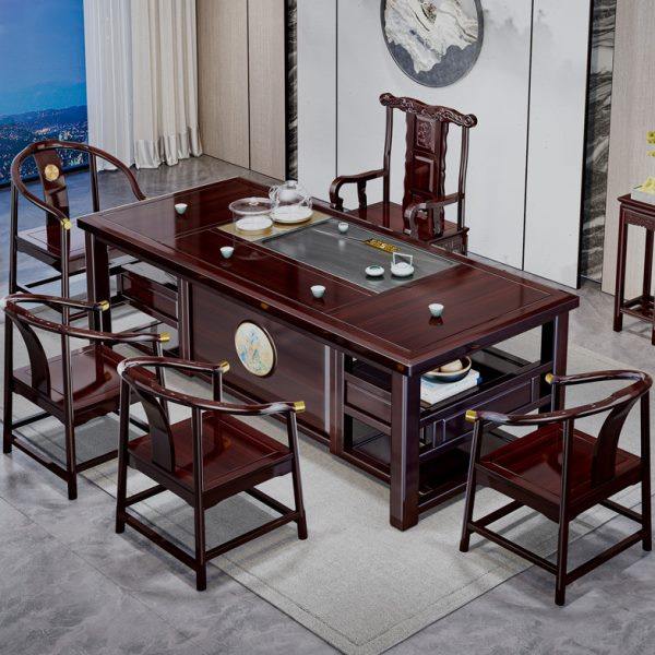 高端红木茶桌椅组合花梨木茶台办公室客厅家用新中式实木茶几边柜,住宅家具,茶几,淘宝优惠券,粉丝福利购,淘宝优惠卷