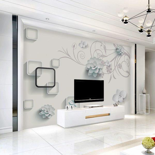 现代简约8d电视背景墙壁纸2021客厅墙布3D立体壁画时尚大气5d墙纸