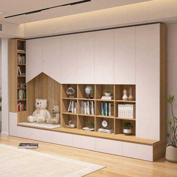 卡座书柜一体整墙到顶书架定制实木客厅家用置物去客厅化满墙书柜,住宅家具,组合书柜,淘宝优惠券,粉丝福利购,淘宝优惠卷