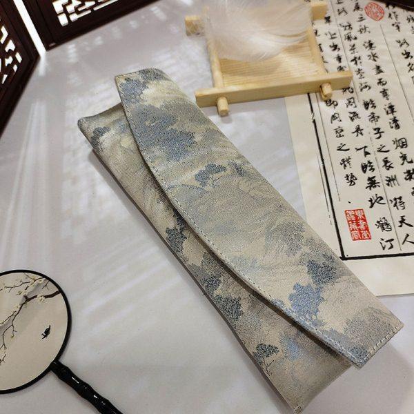 蔡籽手作包邮桑蚕丝宋锦面料 山河手工钢笔帘笔单支卷帘笔包定制,文具电教/文化用品/商务用品,笔袋,淘宝优惠券,粉丝福利购,淘宝优惠卷