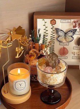 创意走马灯玻璃能量杯摆件高级感客厅玄关装饰品Pime礼物家居馆