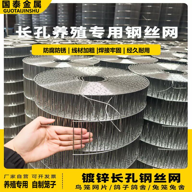 铁丝网围栏养殖网自制笼子网片鸽舍围网整卷钢丝长孔网格隔离防护