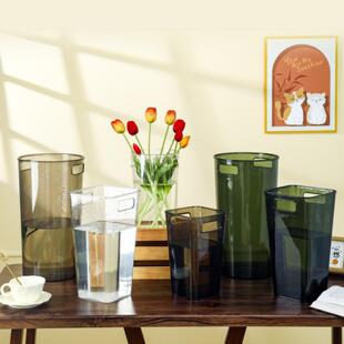 花瓶亚克力醒大号花桶法式养鲜花透明花店家用醒花桶花筒深水