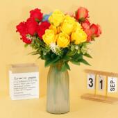 头玫瑰蜜桃仿真花假花花家居装 饰花艺婚礼摆件户外餐桌布置