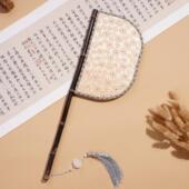 雏菊天然刀扇拍照舞蹈道具异形扇子战国袍遮面户扇