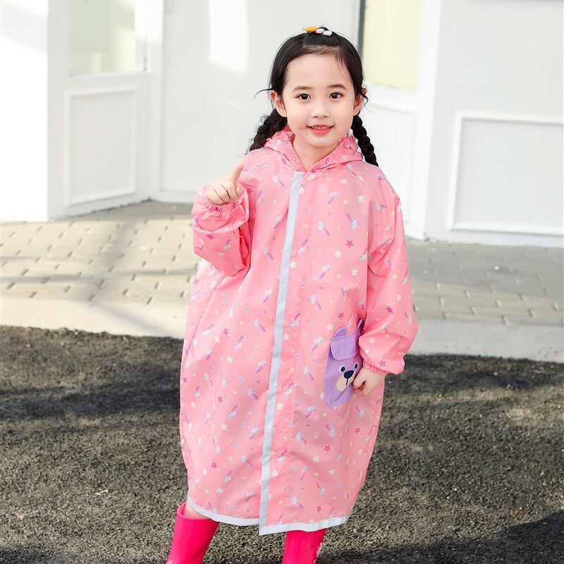 韩国单轻薄透气儿童雨衣防暴雨服男女幼水园防儿雨披小学生书包位