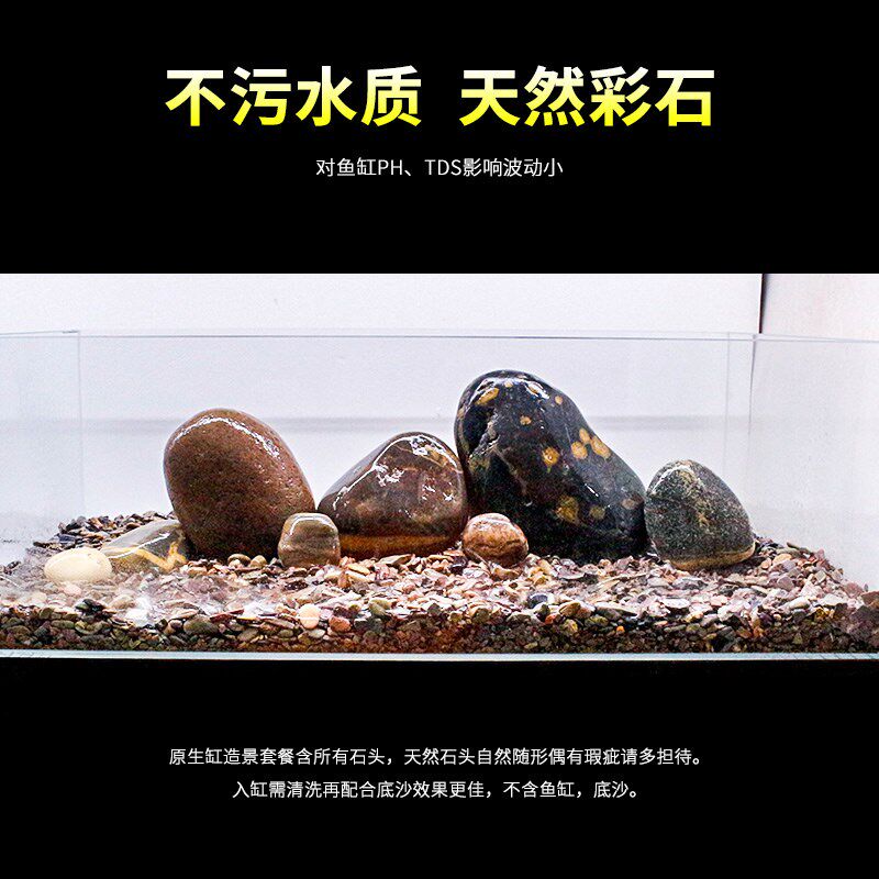 鱼缸造景天然长江石溪流石全套装饰观赏石头乌龟缸晒台水族箱石头