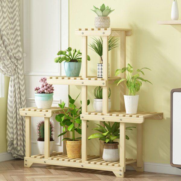 花架阳台花园室外花盆现代简约实木多层室内客厅置物架绿萝多肉架