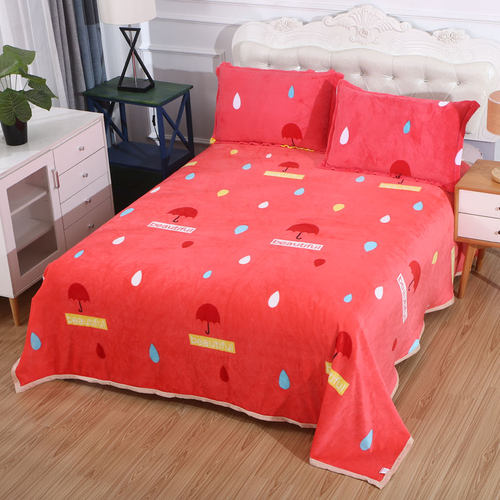 珊瑚绒床单单件冬季加厚保暖法兰绒毛绒学生宿舍单双人法兰绒被单