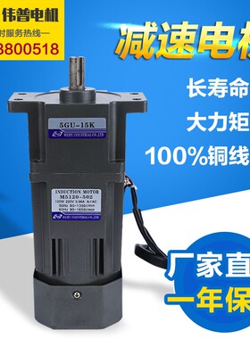 微型交流齿轮调速定速电机220v减速电机120W 5IK120RGN m5120-502