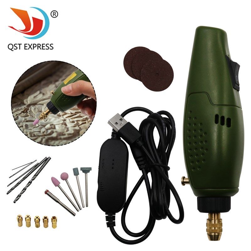 手持式微型玉石雕刻机 12V小电磨机组合装 钻孔木雕文玩打磨抛光