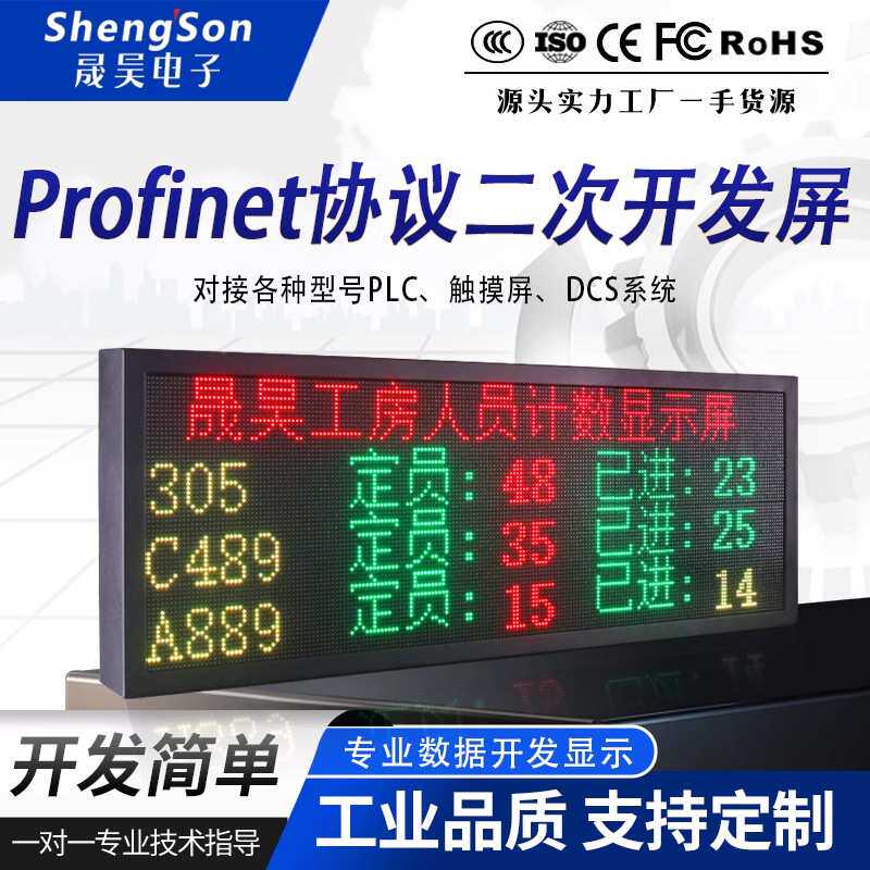 led显示屏室内电子显示器看板屏幕profinet协议二次开发支持