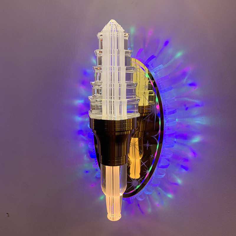 欧式轻奢亚克力真花壁灯复古客厅背景壁灯高级卧室床头过道壁灯