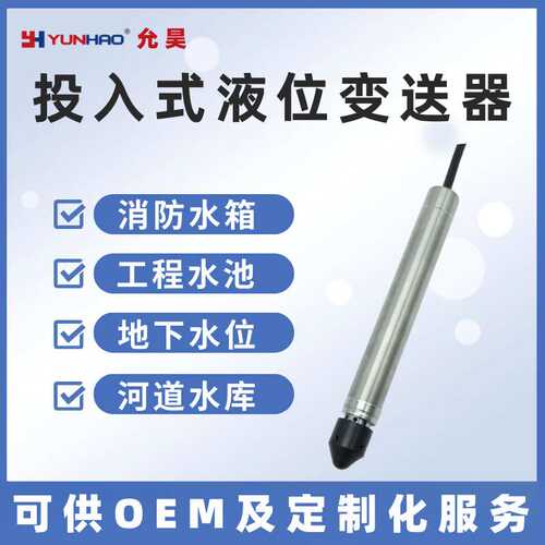 允昊LT3111L投入式液位变送器 316L不锈钢防腐蚀防渗漏液位水位计