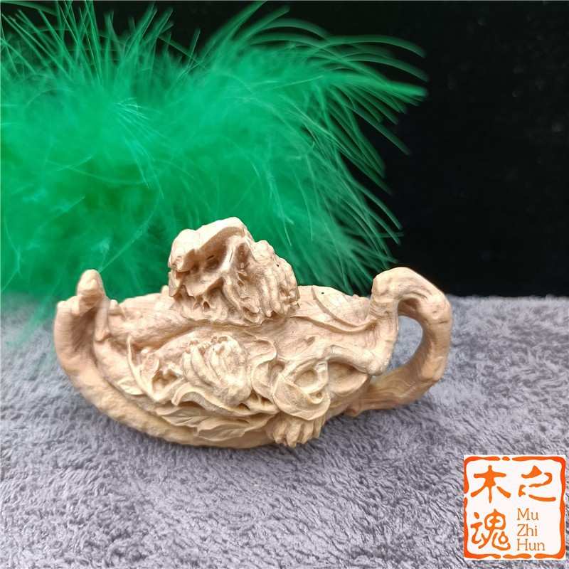 小叶黄杨木雕刻家居茶宠佛手把件挂件男士复古随身文玩车挂装饰品
