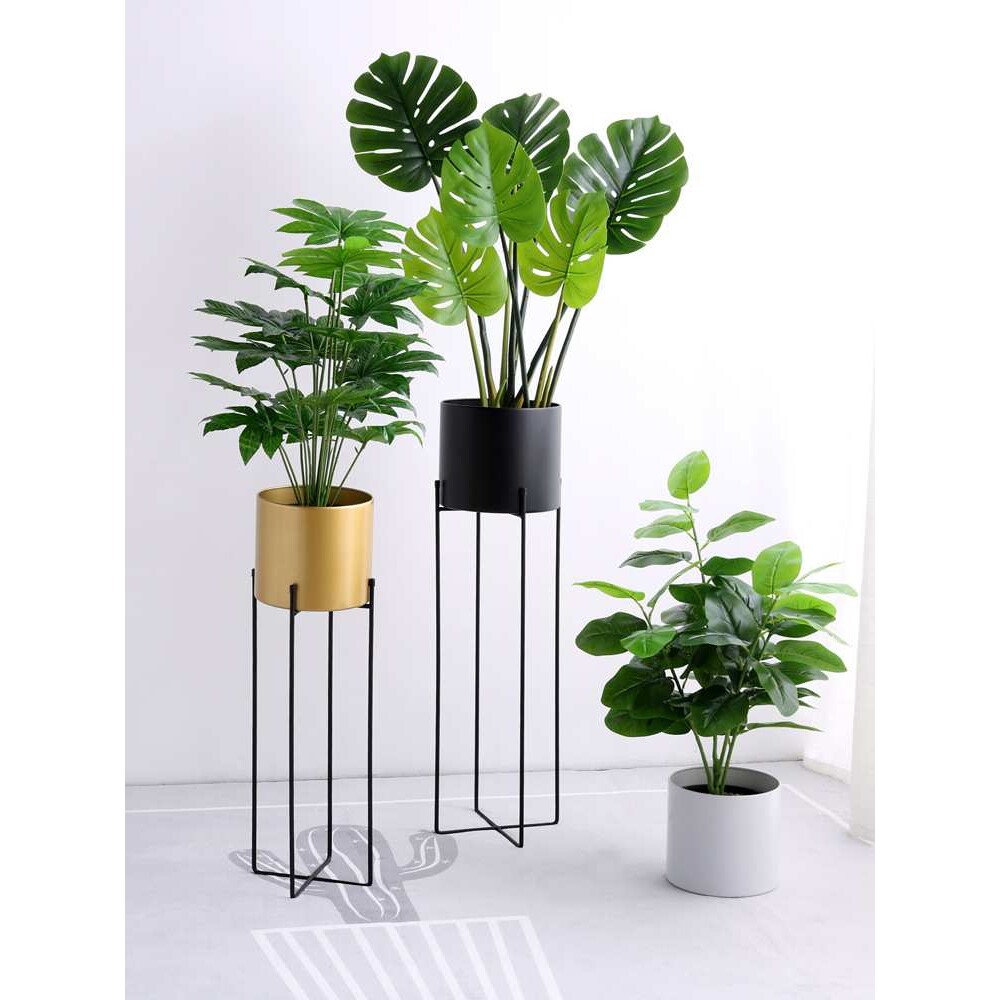 北欧铁艺花架网红落地式花筒架绿萝阳台花盆架多肉客厅室内花架子