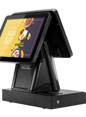 LICON双屏触摸收银机打印机二维键盘取票一体机跨境专用多功能