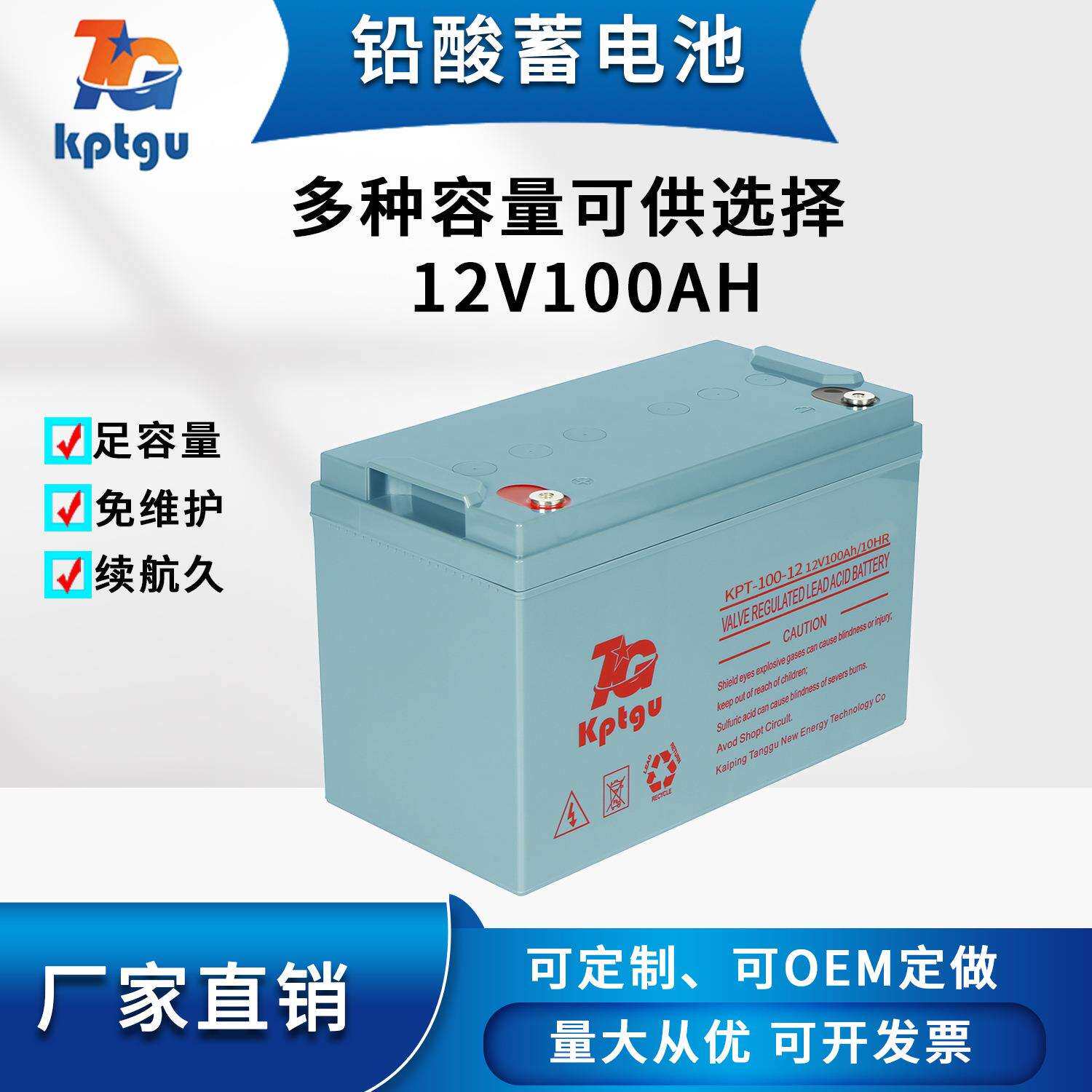 汤谷胶体蓄电池深循环免维护铅酸12V100AH后备电源电瓶