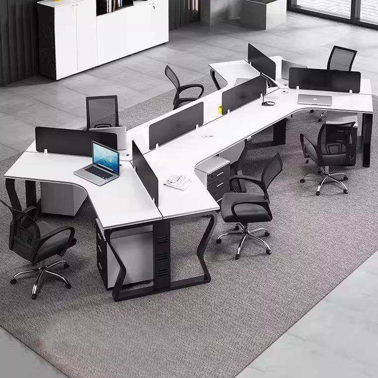 简约现代职员办公桌3/5/6人位员工室家具财务桌多人工作桌椅组合