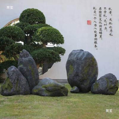 空心石头庭院花园美化装饰玻璃钢假山石中式景观造景石摆件